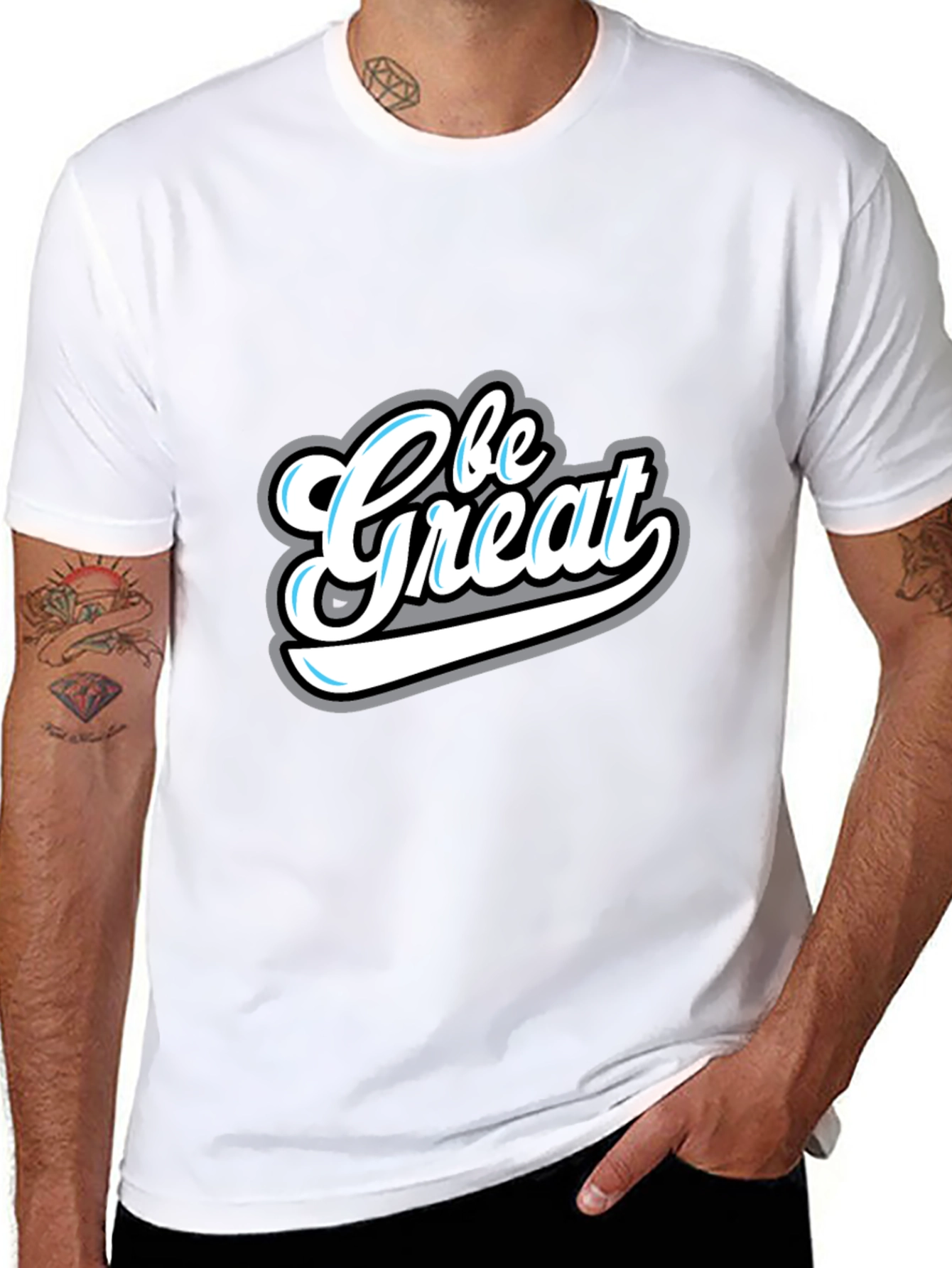 Be Great Graphic Tee - Stylish Mens Black T-Shirt