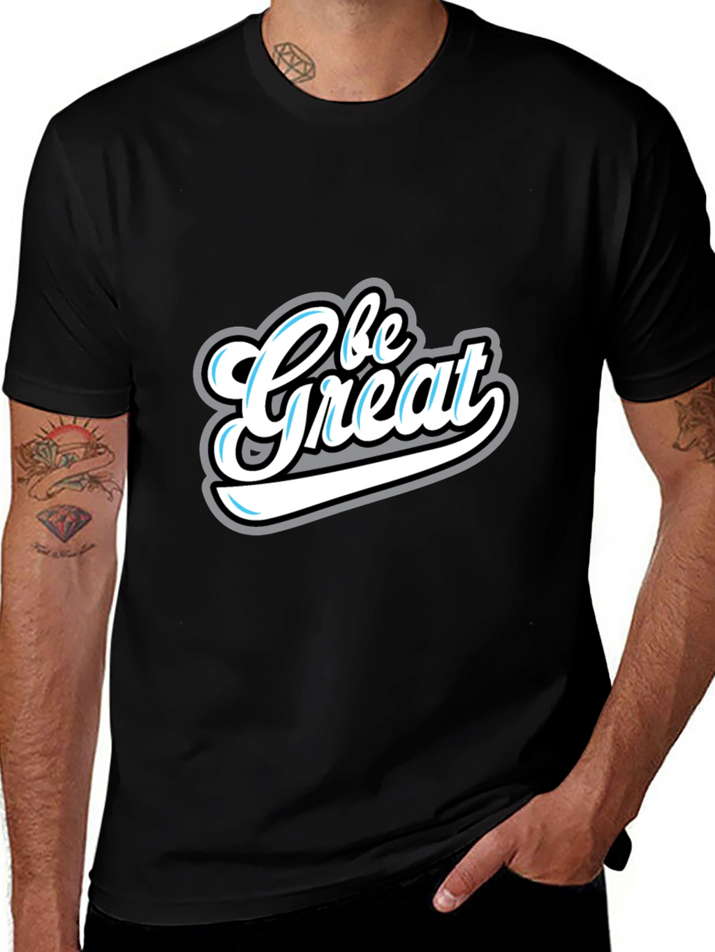 Be Great Graphic Tee - Stylish Mens Black T-Shirt