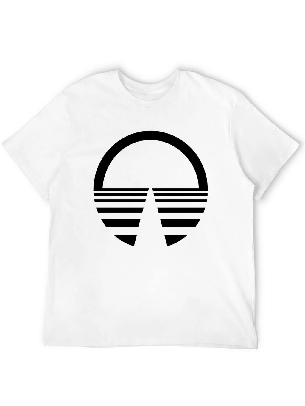 Retro Sunset Graphic Tee - Black Cotton Blend