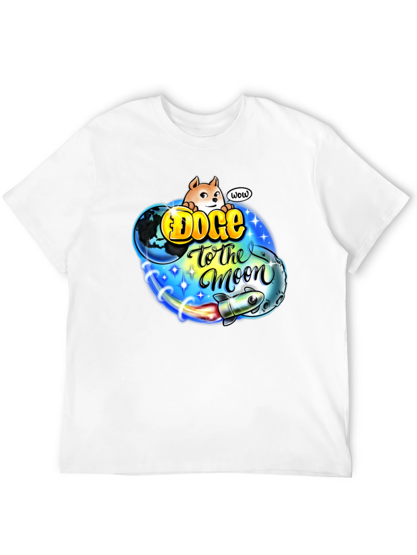 Doge to the Moon Black T-Shirt - Crypto Meme Tee