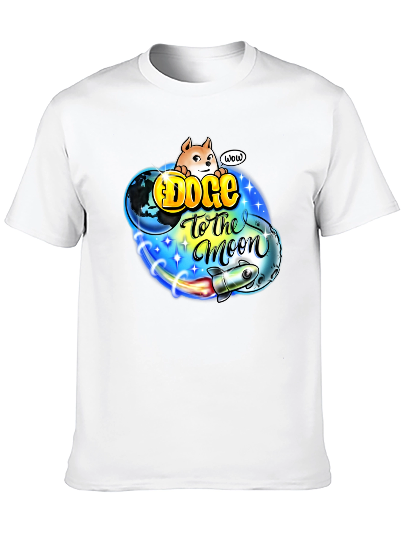 Doge to the Moon Black T-Shirt - Crypto Meme Tee