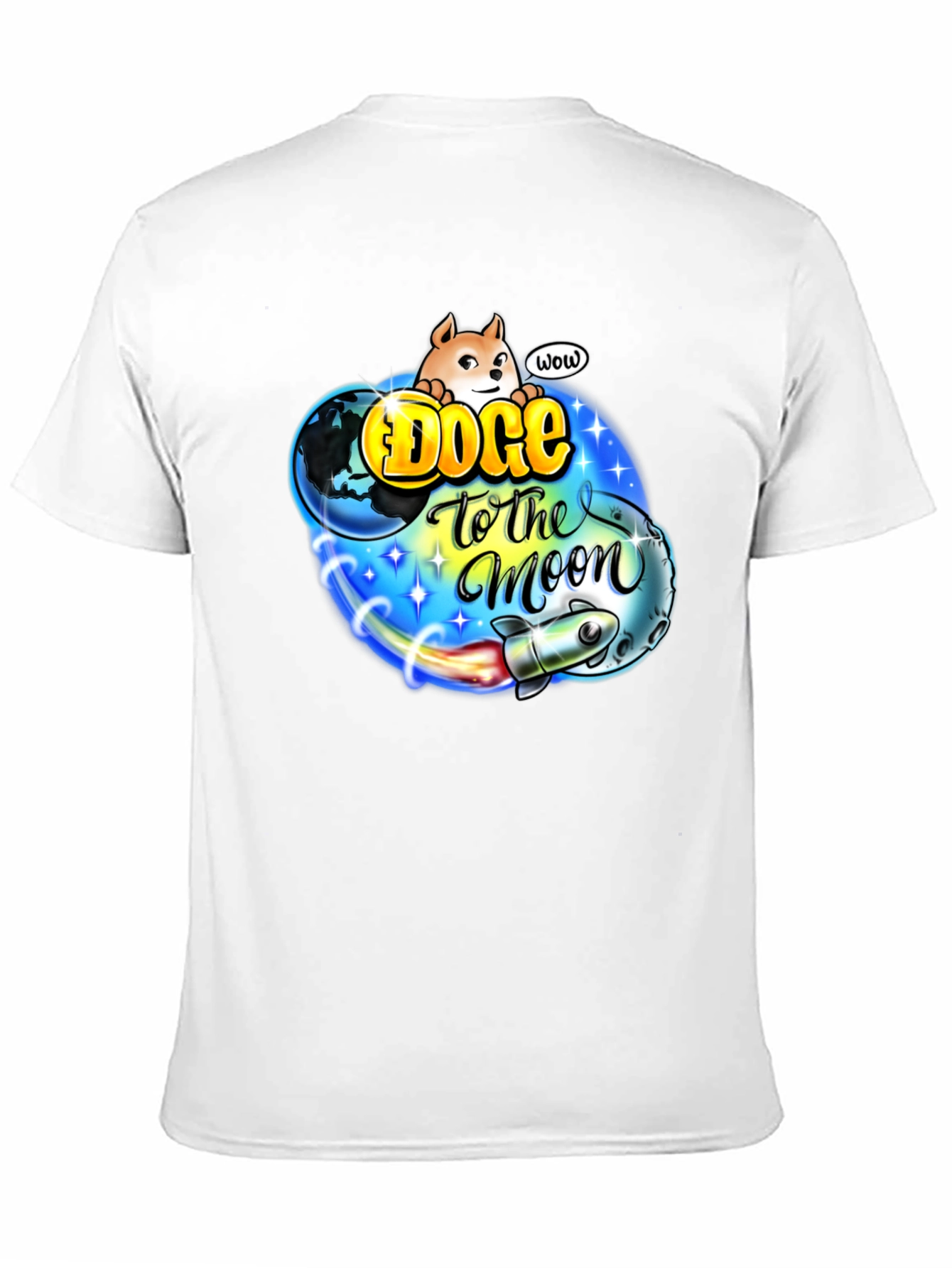 Doge to the Moon Black T-Shirt - Crypto Meme Tee