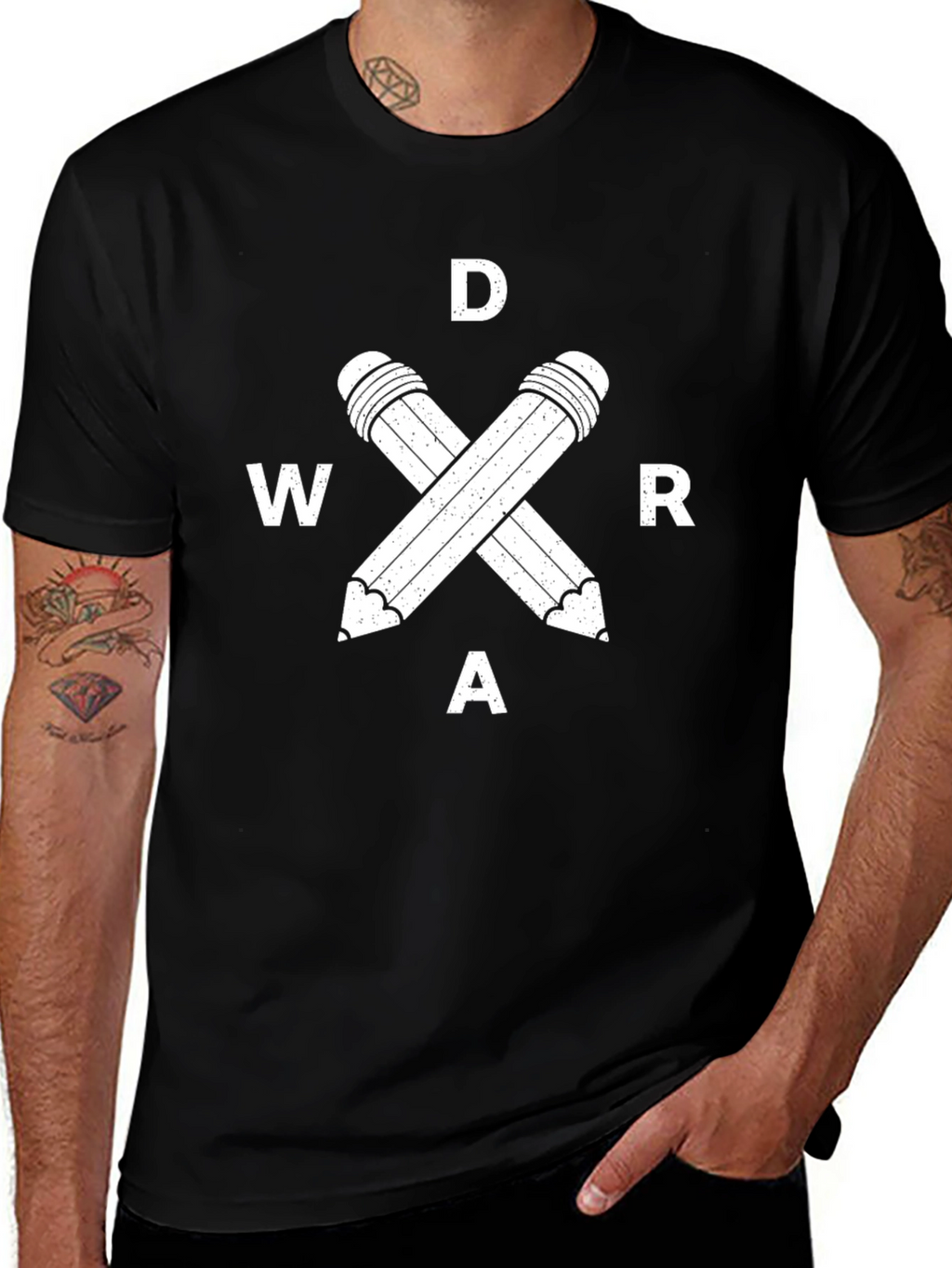 DWAR T-Shirt Pencil Design - Black