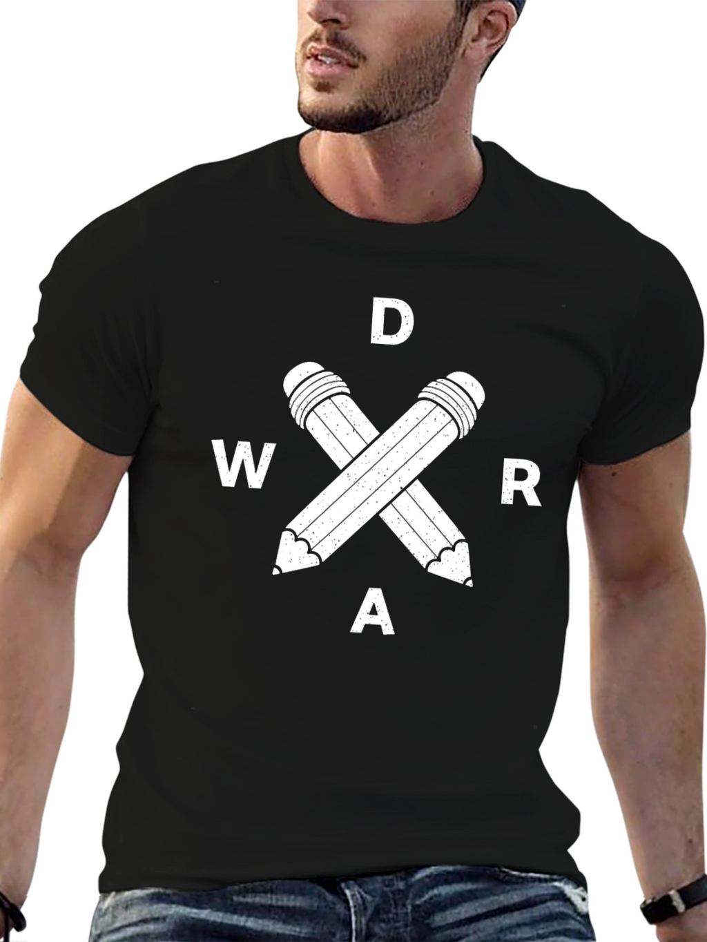 DWAR T-Shirt Pencil Design - Black