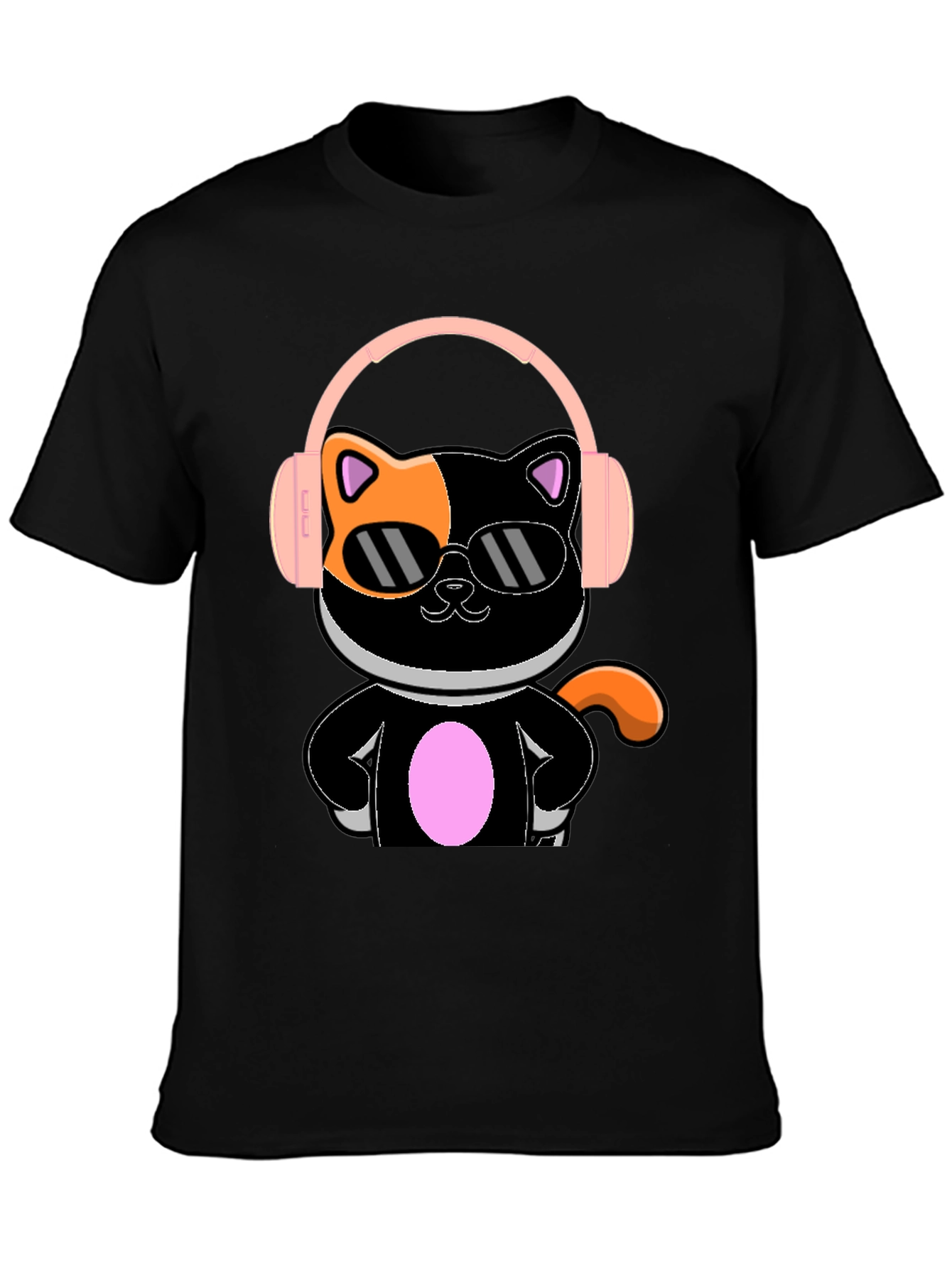 Cool Cat Tee - Funky Feline in Shades & Headphones T-Shirt