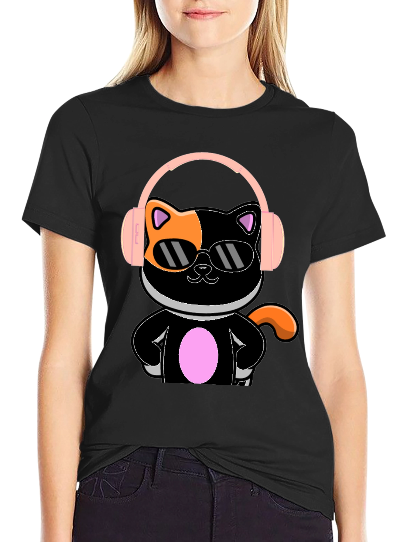 Cool Cat Tee - Funky Feline in Shades & Headphones T-Shirt
