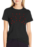 Heart Tree Graphic Tee - Black Casual Shirt