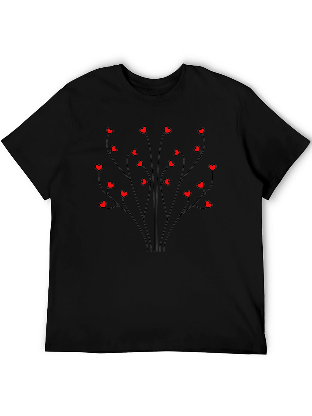 Heart Tree Graphic Tee - Black Casual Shirt