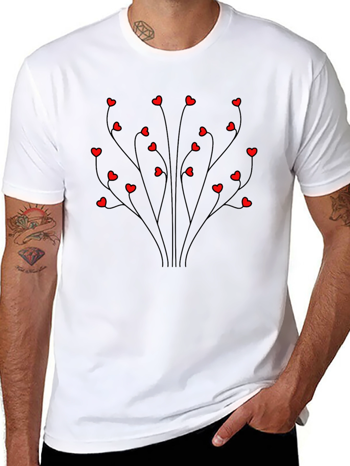 Heart Tree Graphic Tee - Black Casual Shirt