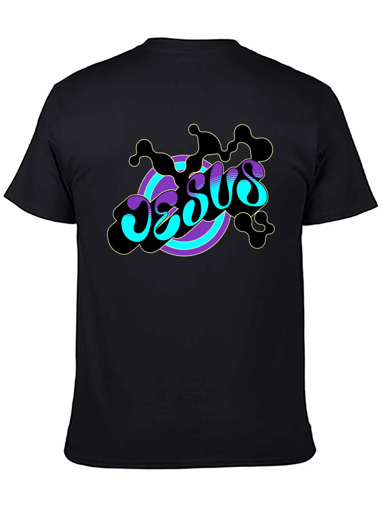 Groovy Jesus Graphic Print Black Tee