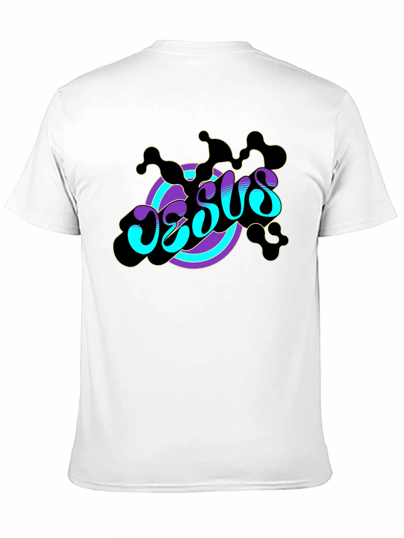 Groovy Jesus Graphic Print Black Tee