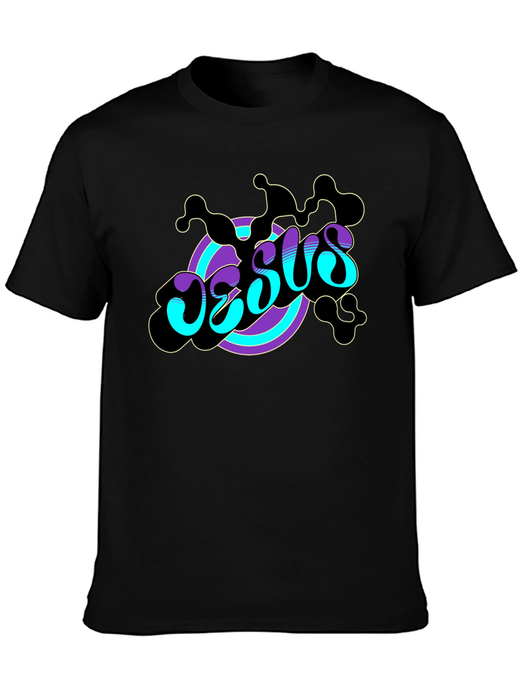 Groovy Jesus Graphic Print Black Tee