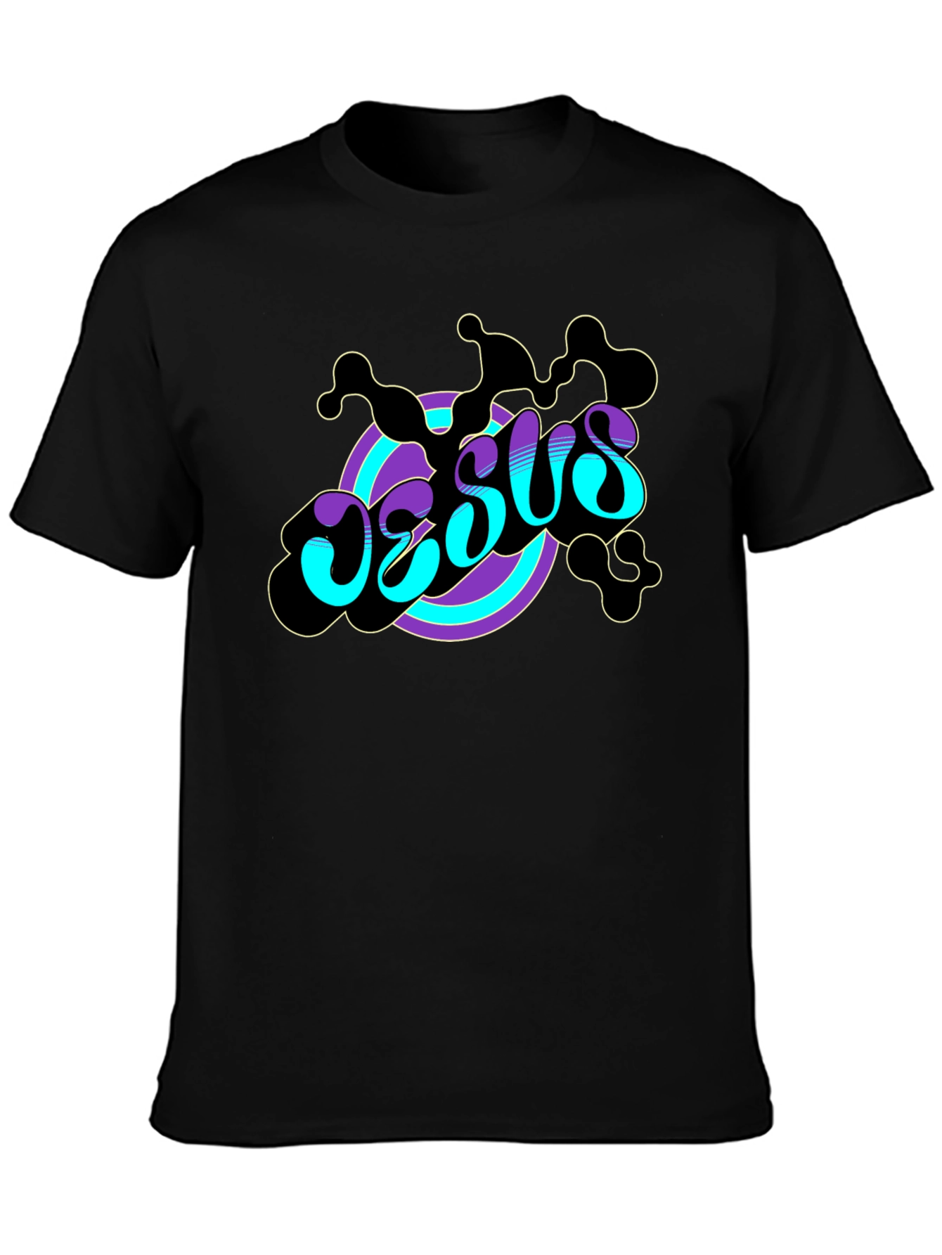 Groovy Jesus Graphic Print Black Tee
