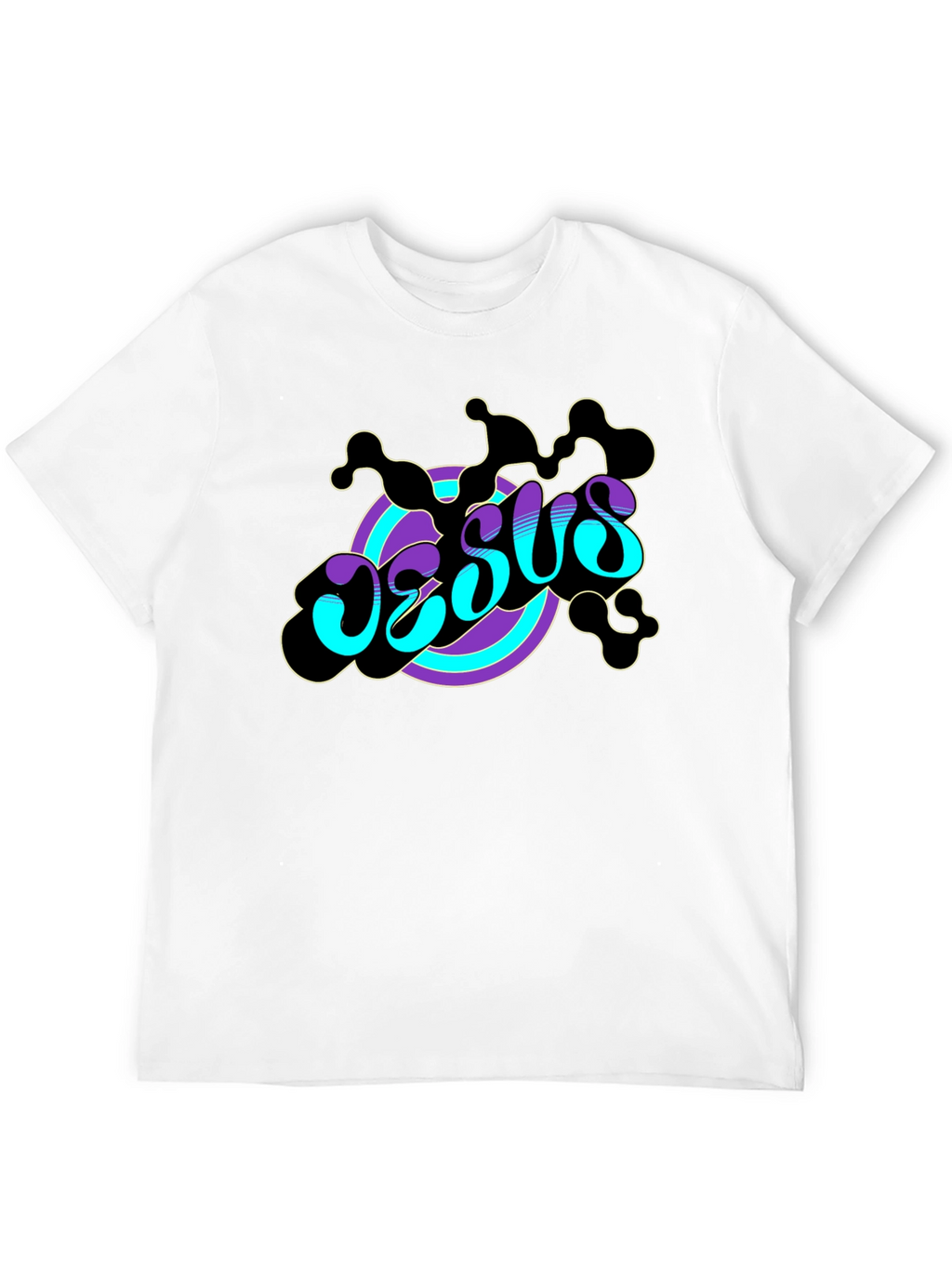 Groovy Jesus Graphic Print Black Tee