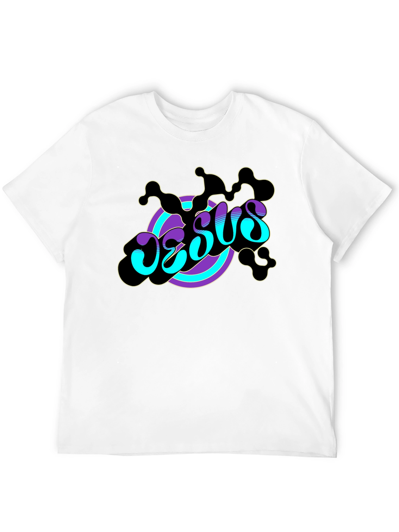 Groovy Jesus Graphic Print Black Tee