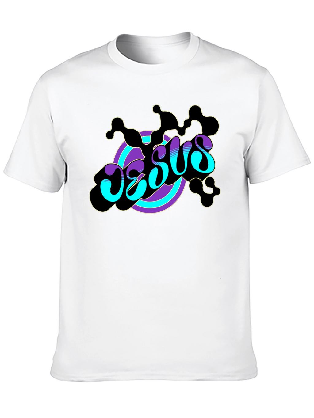 Groovy Jesus Graphic Print Black Tee