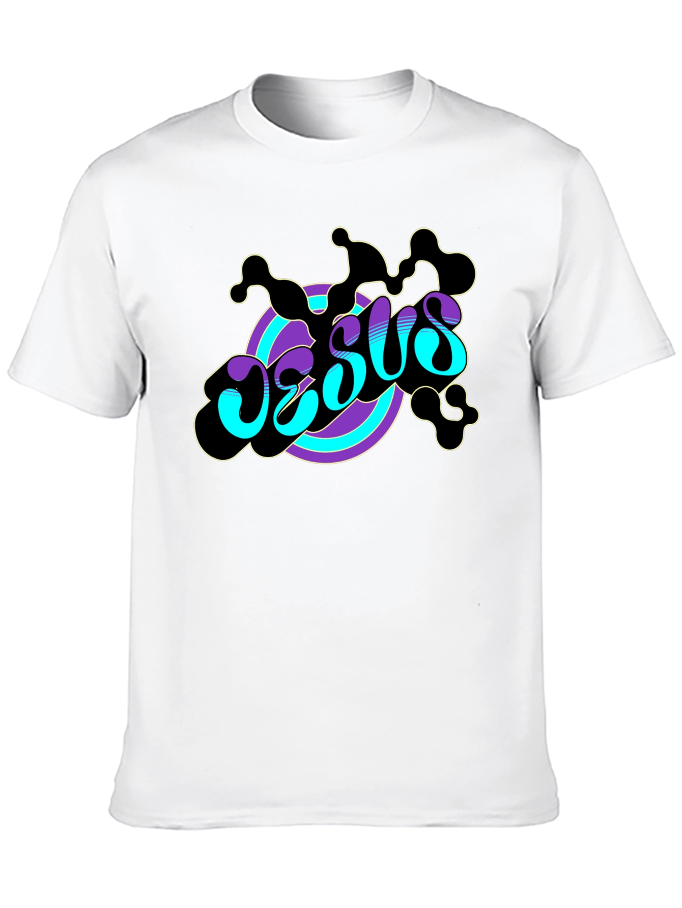 Groovy Jesus Graphic Print Black Tee