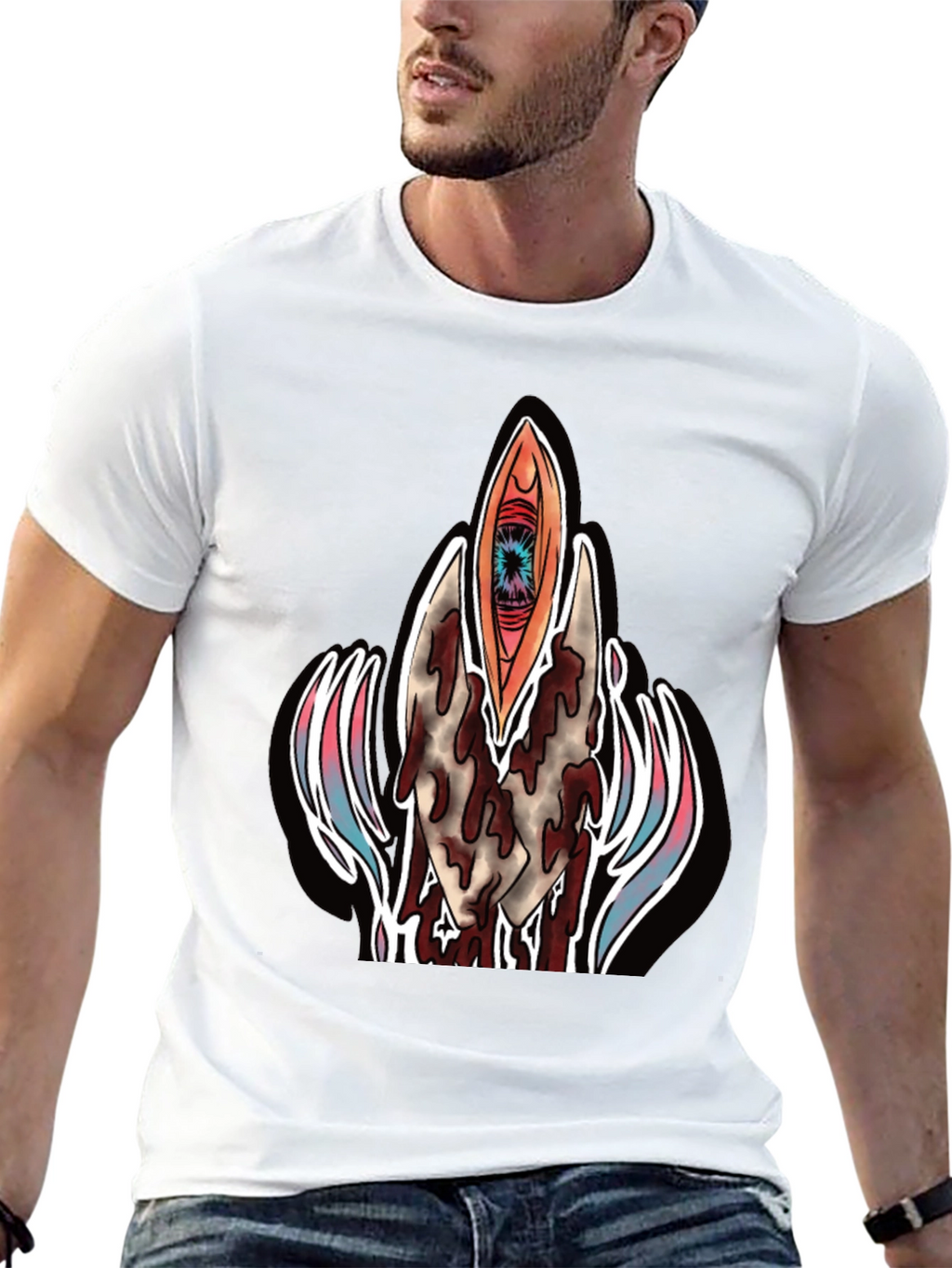 Surrealist Eye Graphic Tee - Black