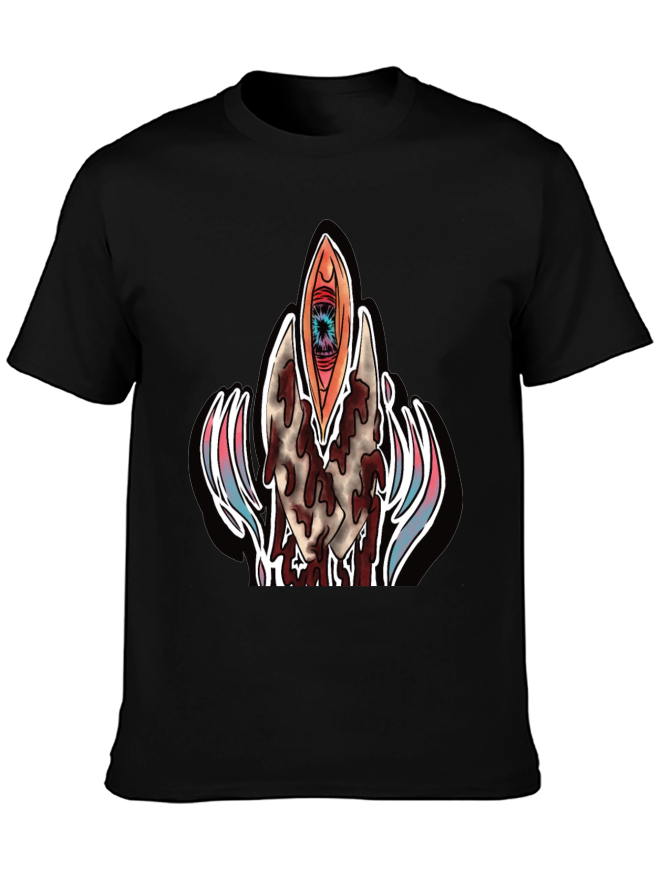 Surrealist Eye Graphic Tee - Black