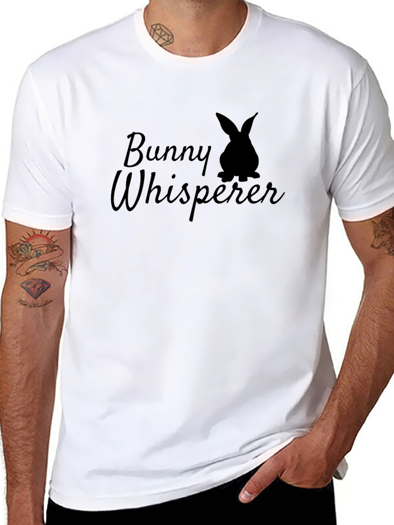 Bunny Whisperer Black T-Shirt - Novelty Graphic Tee
