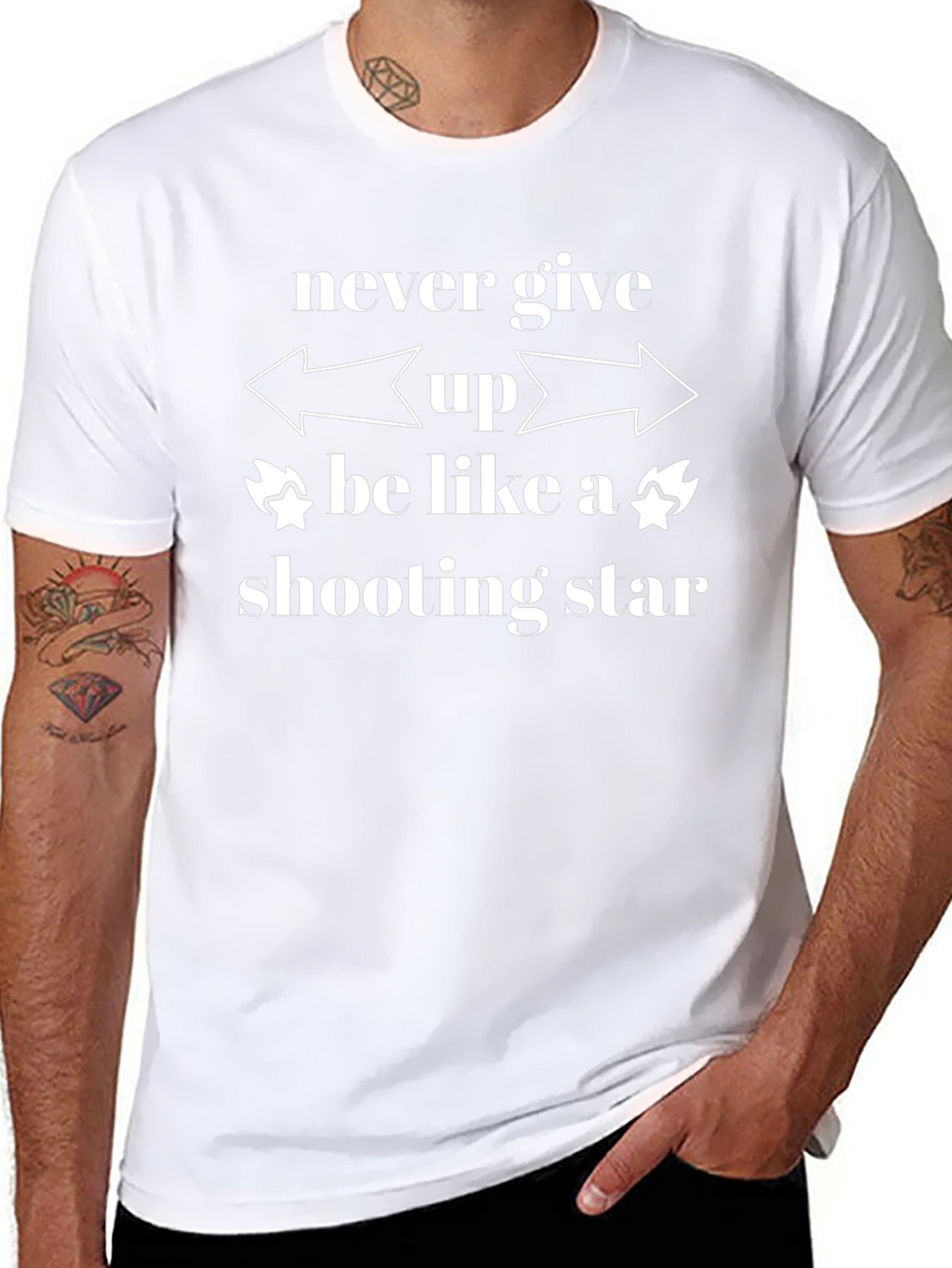 Never Give Up Shooting Star Graphic Tee