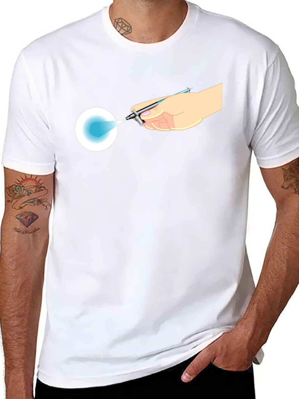 Airbrush Design Black T-Shirt - Artists Touch