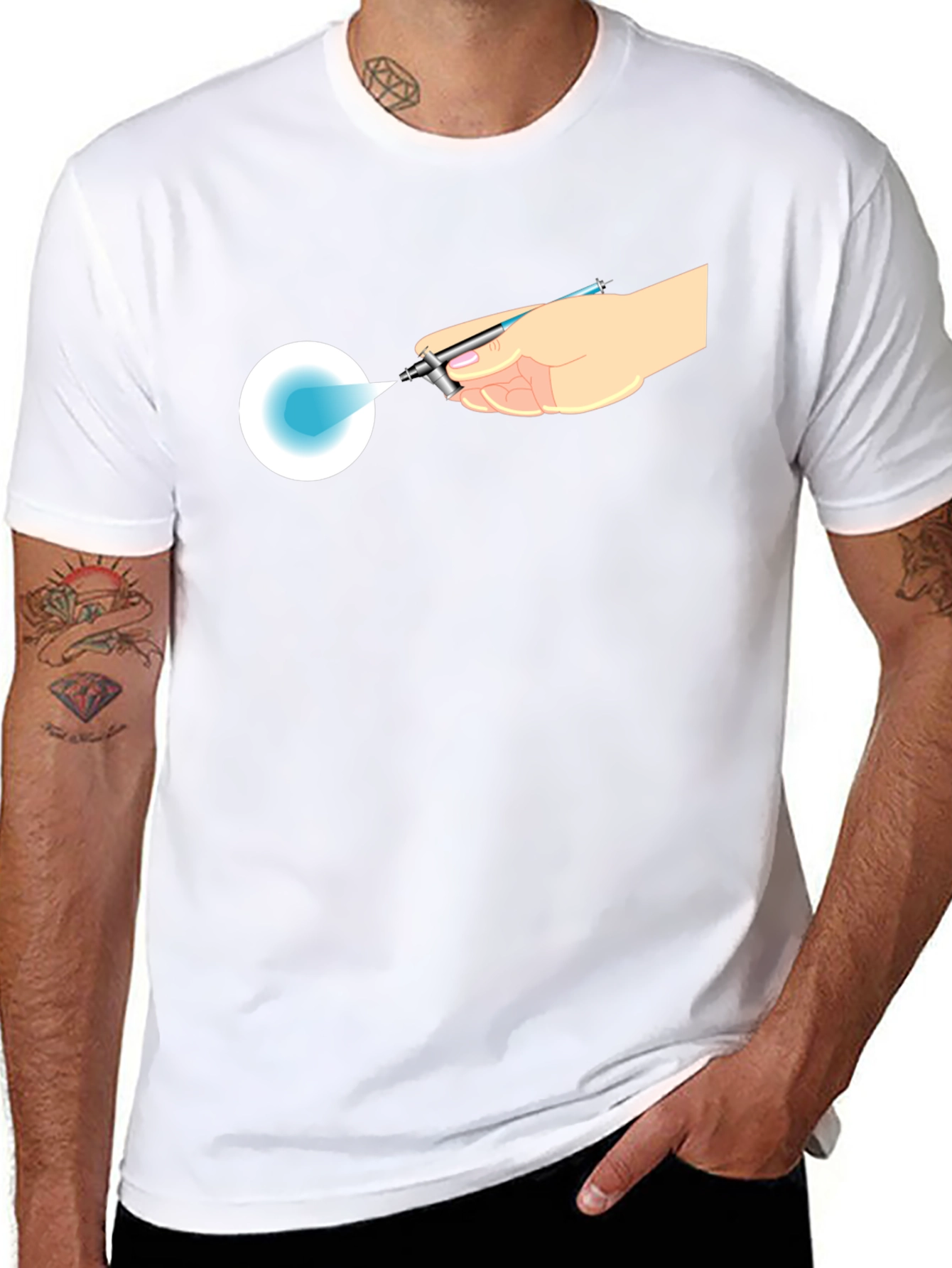 Airbrush Design Black T-Shirt - Artists Touch