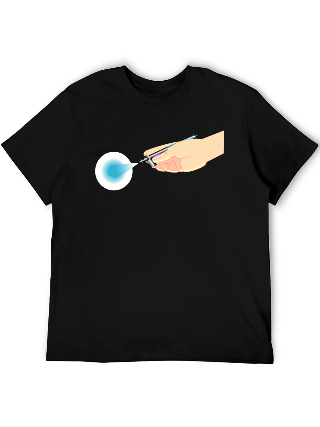 Airbrush Design Black T-Shirt - Artists Touch