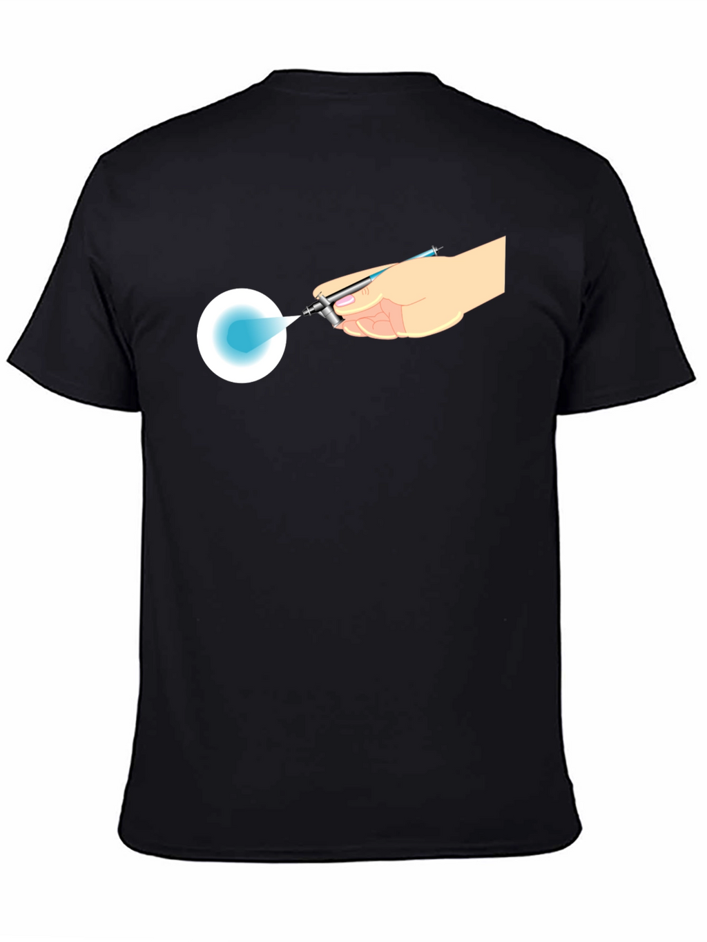 Airbrush Design Black T-Shirt - Artists Touch