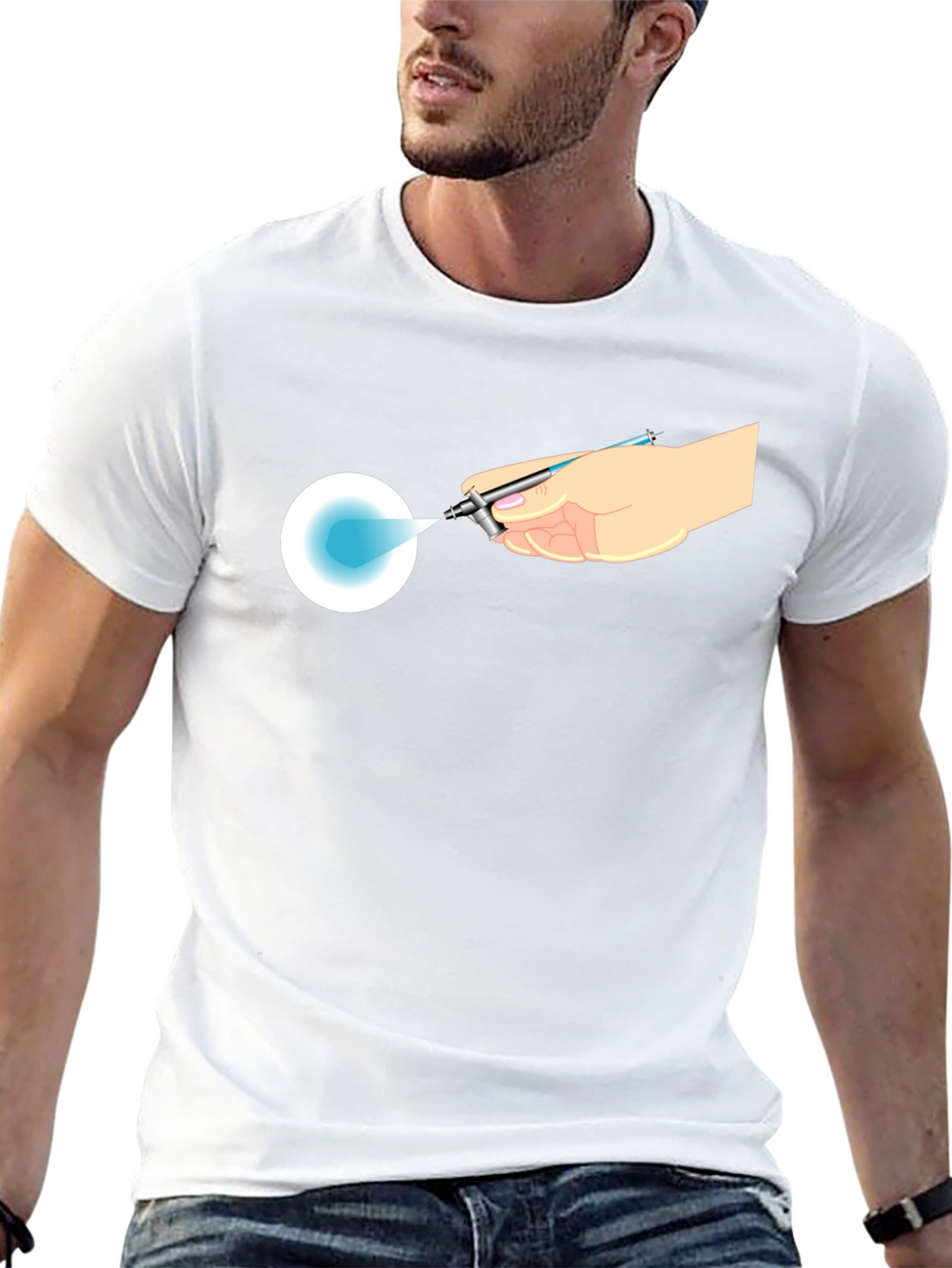 Airbrush Design Black T-Shirt - Artists Touch