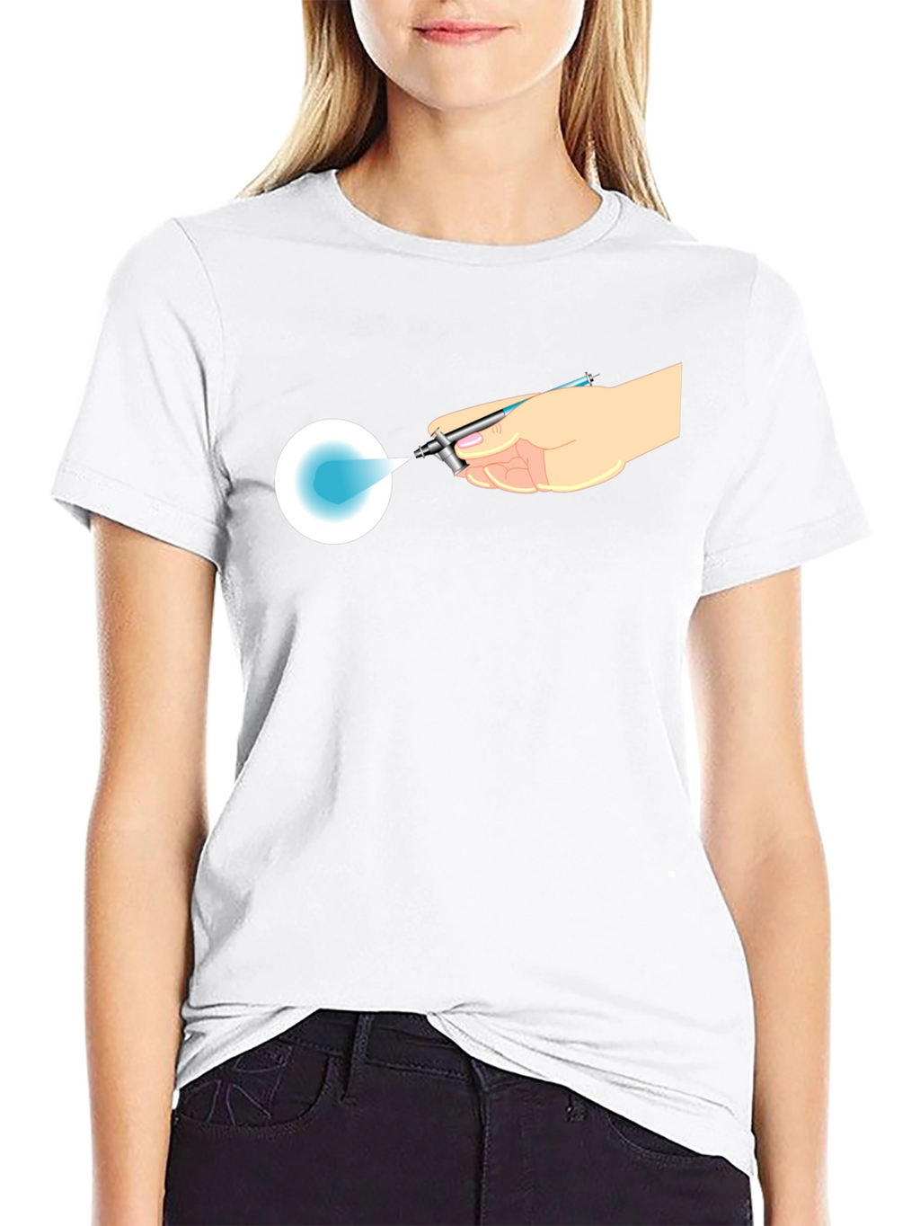 Airbrush Design Black T-Shirt - Artists Touch