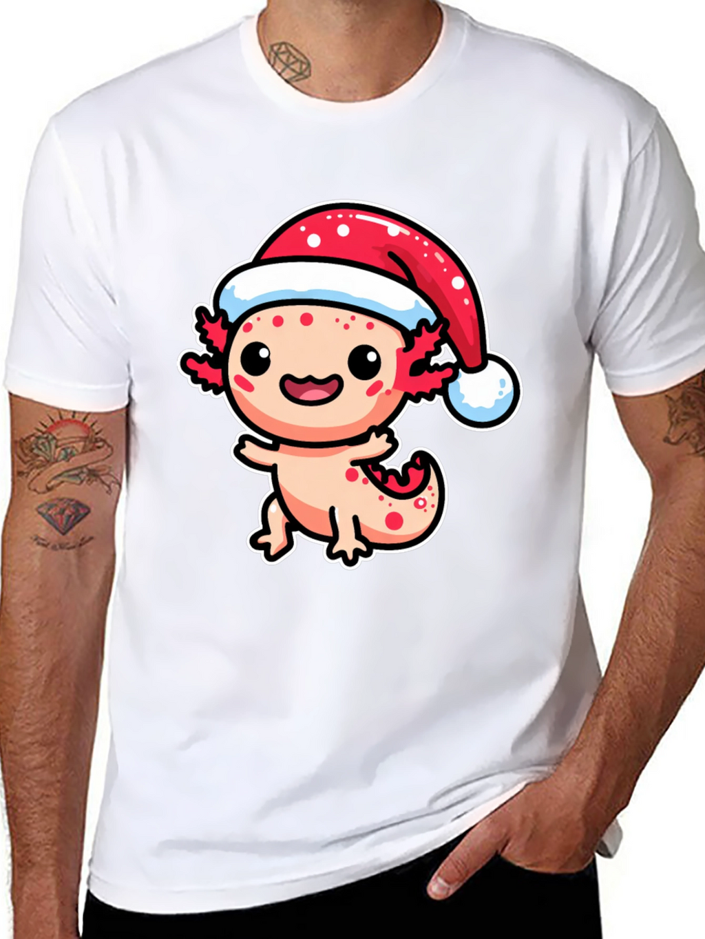 Festive Axolotl Christmas T-Shirt