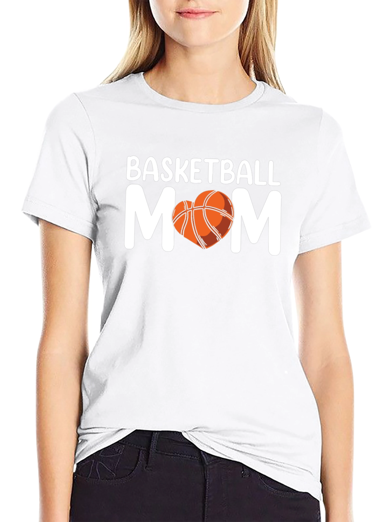 Basketball Mom T-Shirt - Heart Graphic