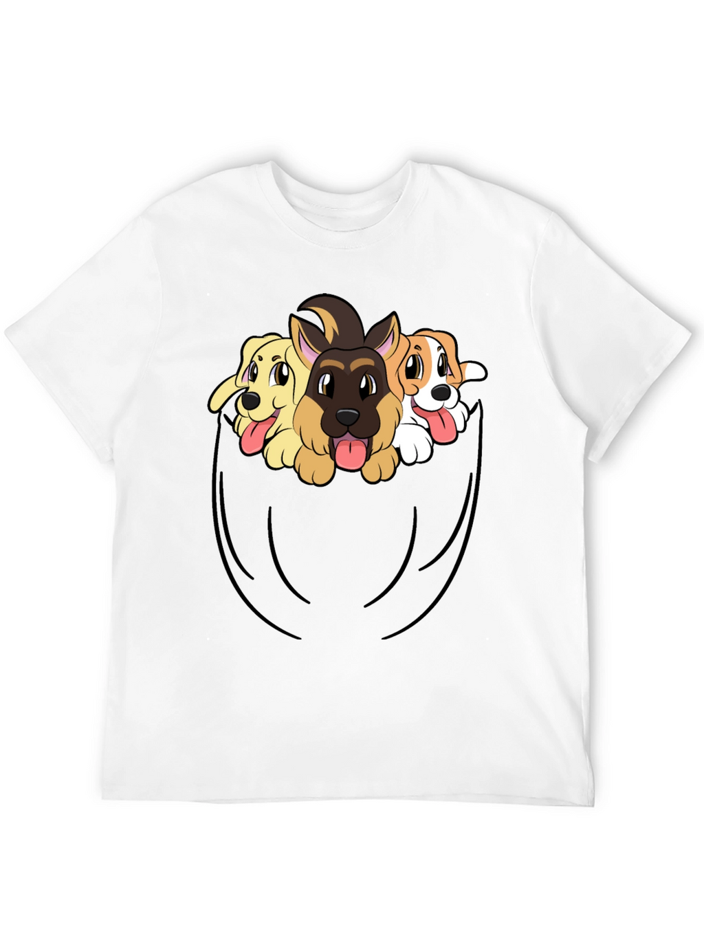 Dog Pocket T-Shirt - Cute Puppy Tee