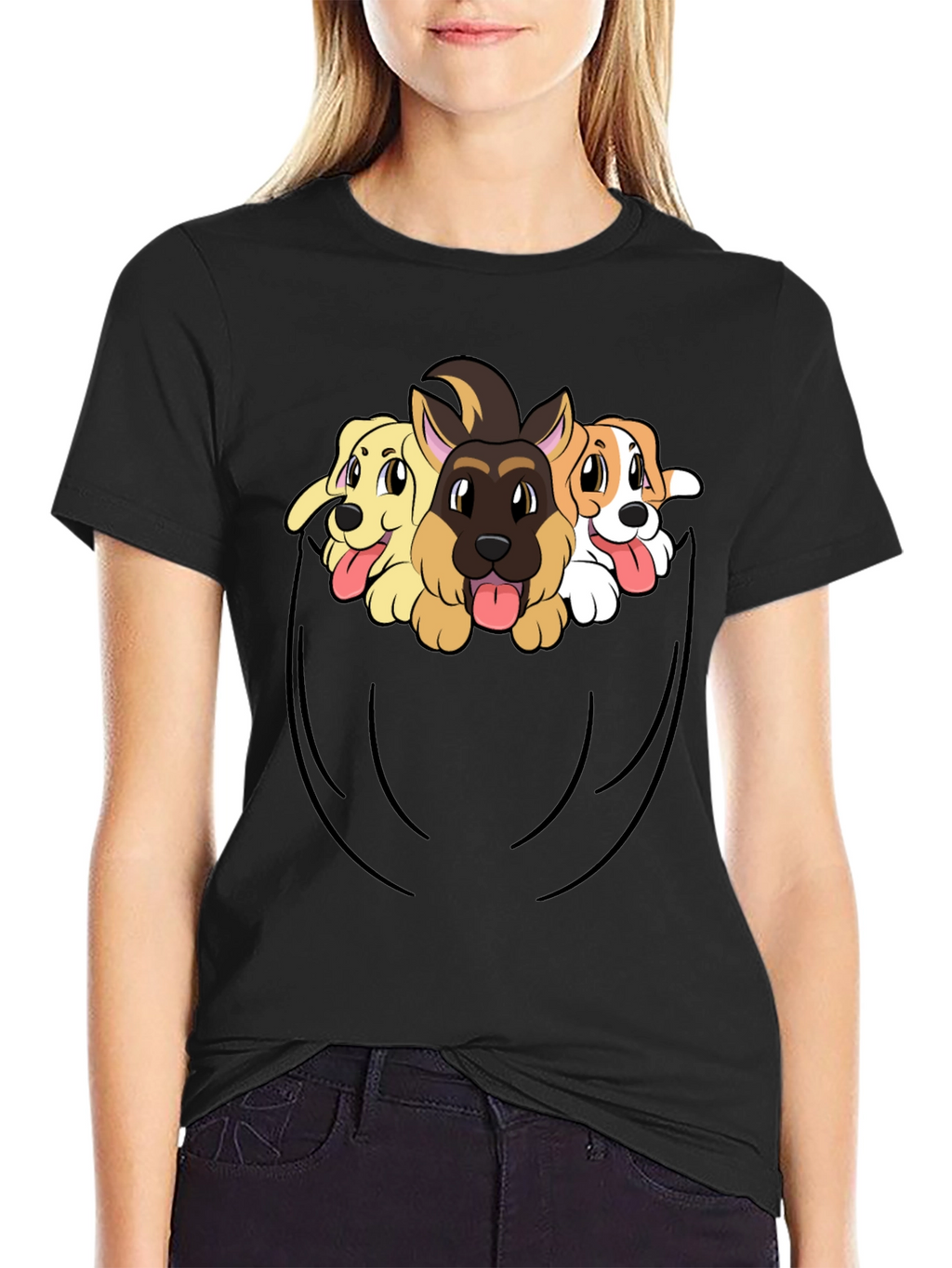 Dog Pocket T-Shirt - Cute Puppy Tee