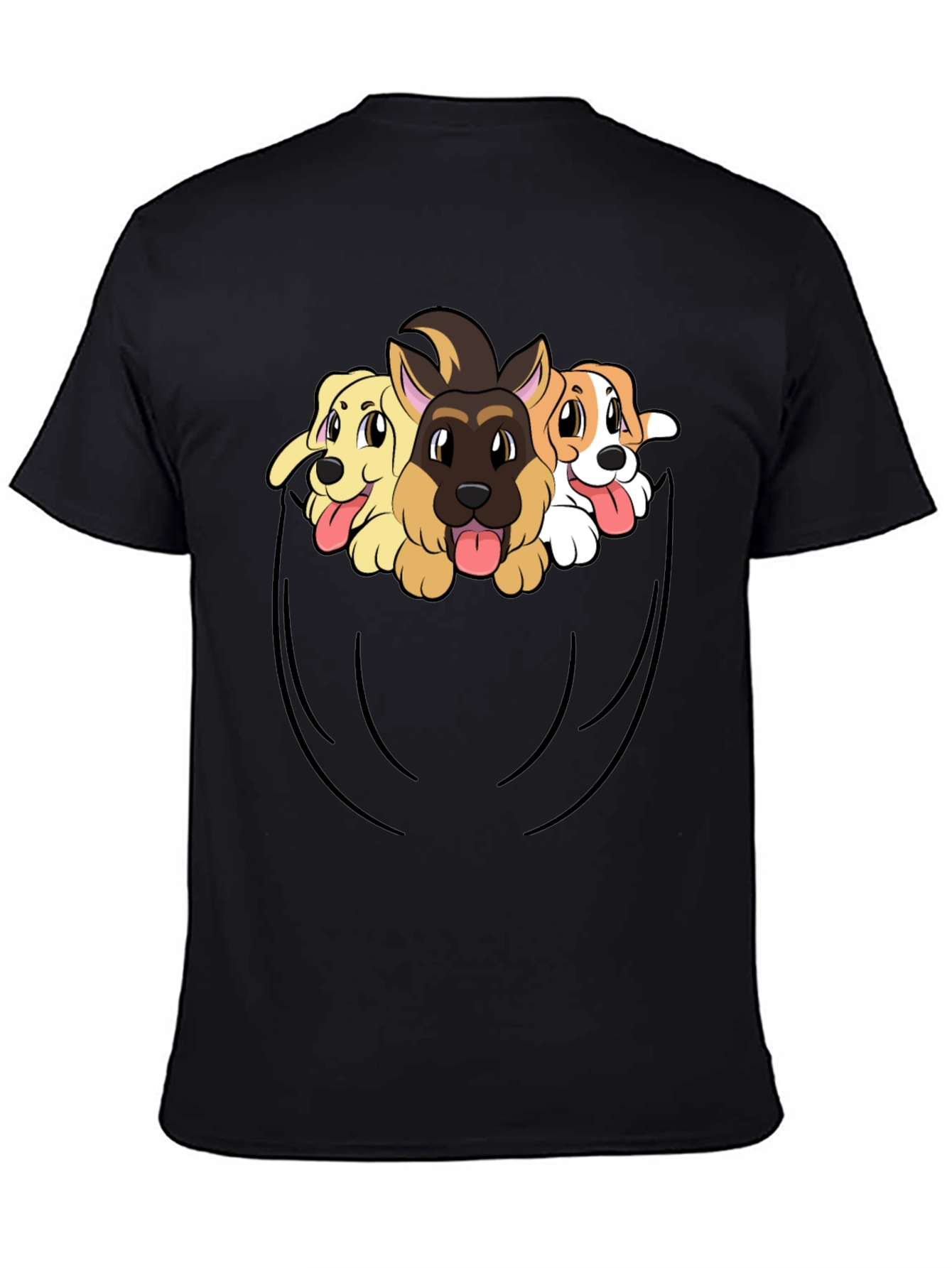 Dog Pocket T-Shirt - Cute Puppy Tee