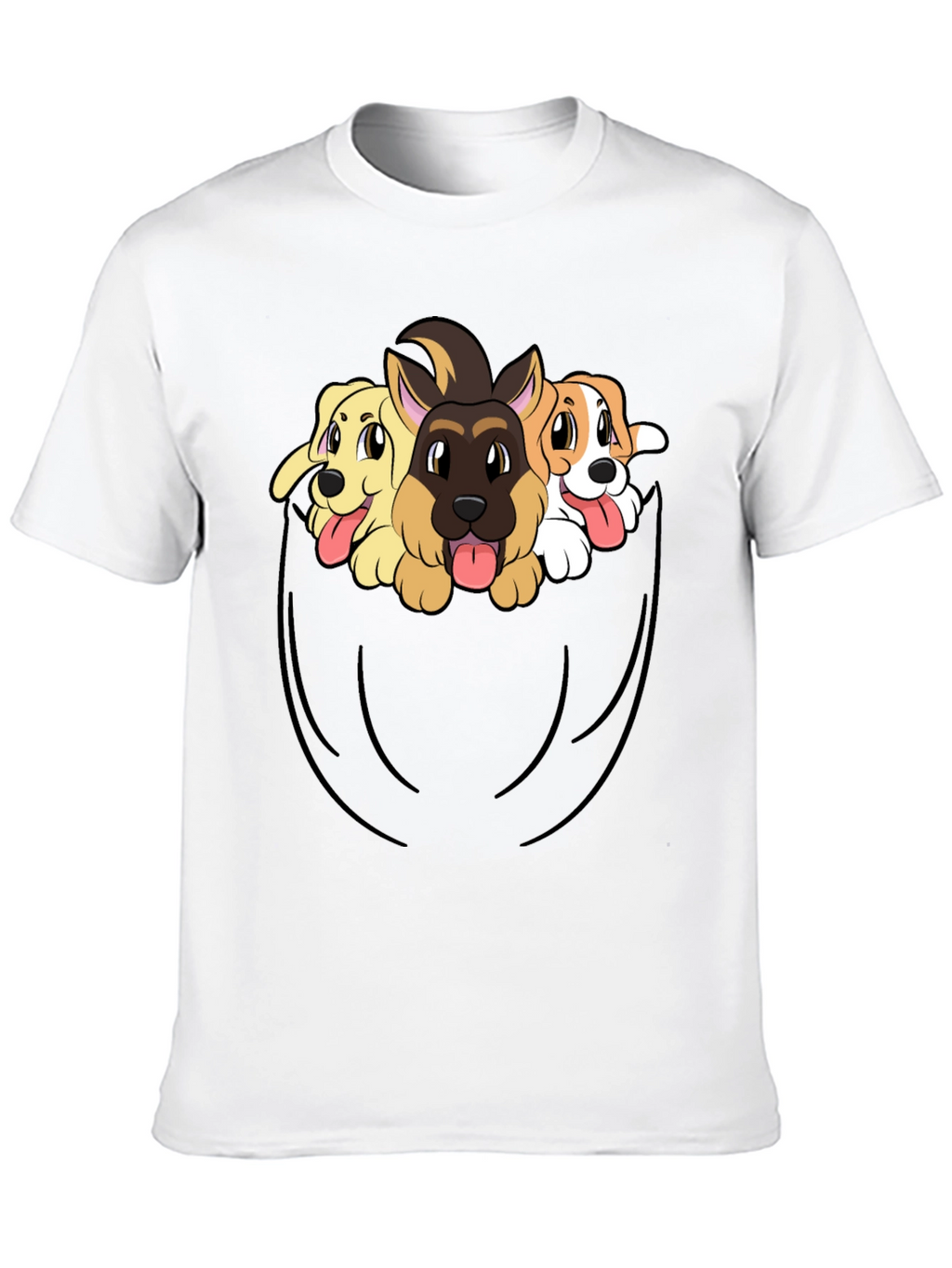 Dog Pocket T-Shirt - Cute Puppy Tee
