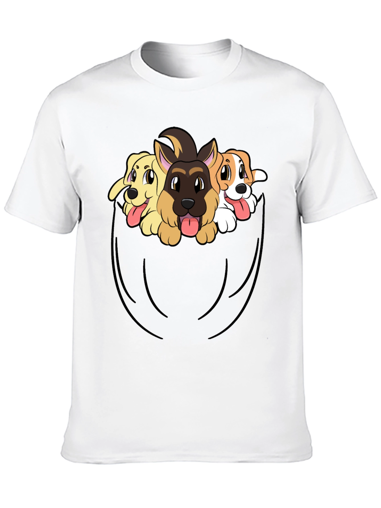 Dog Pocket T-Shirt - Cute Puppy Tee