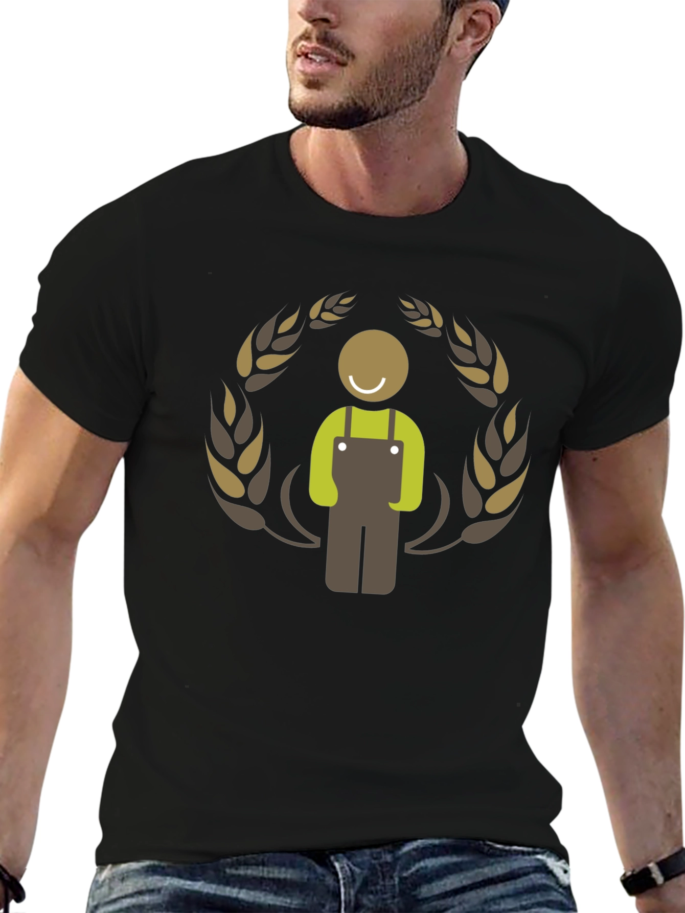 Farmer Graphic Black T-Shirt