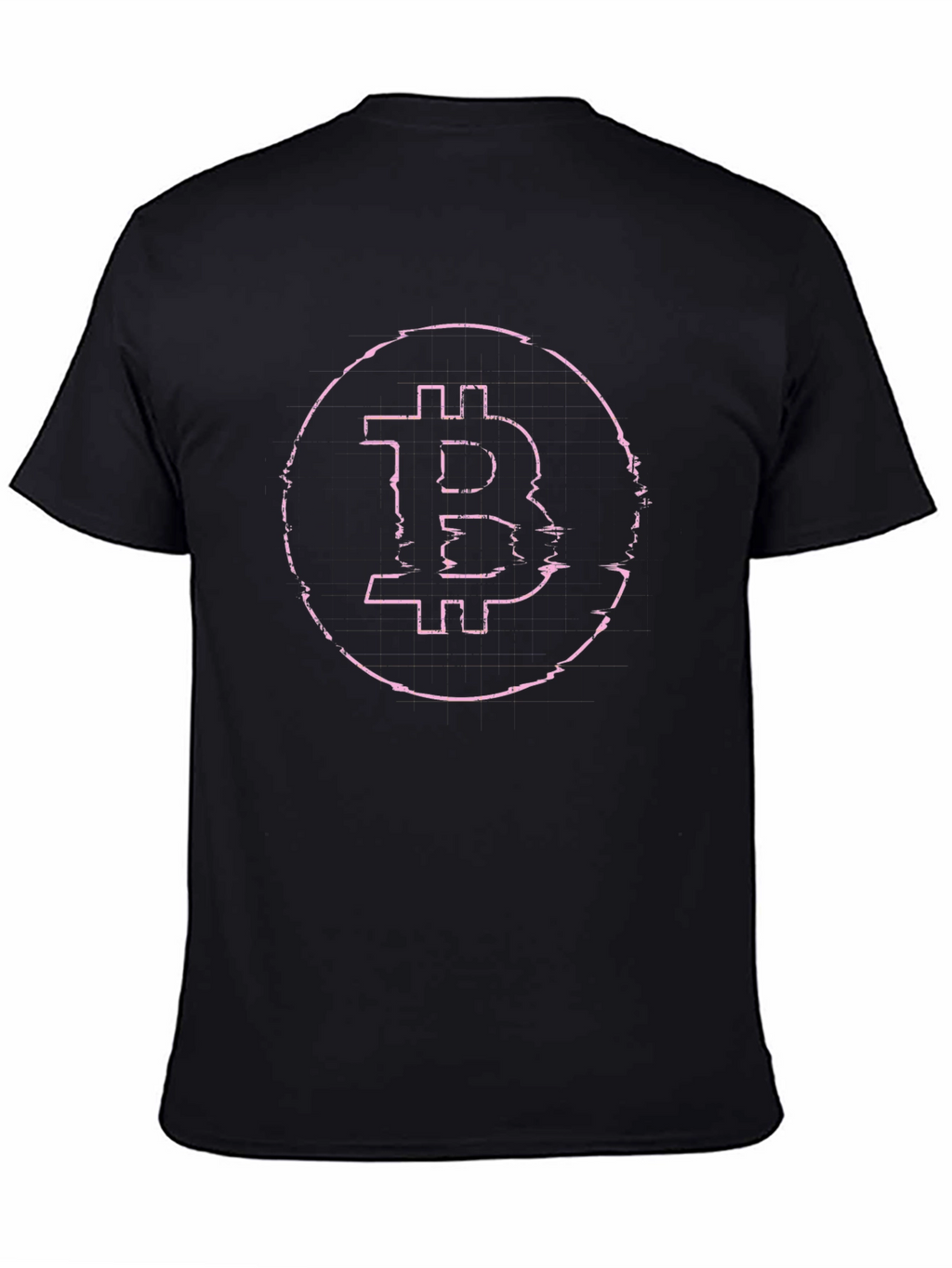 Bitcoin Distorted Glitch Graphic T-Shirt