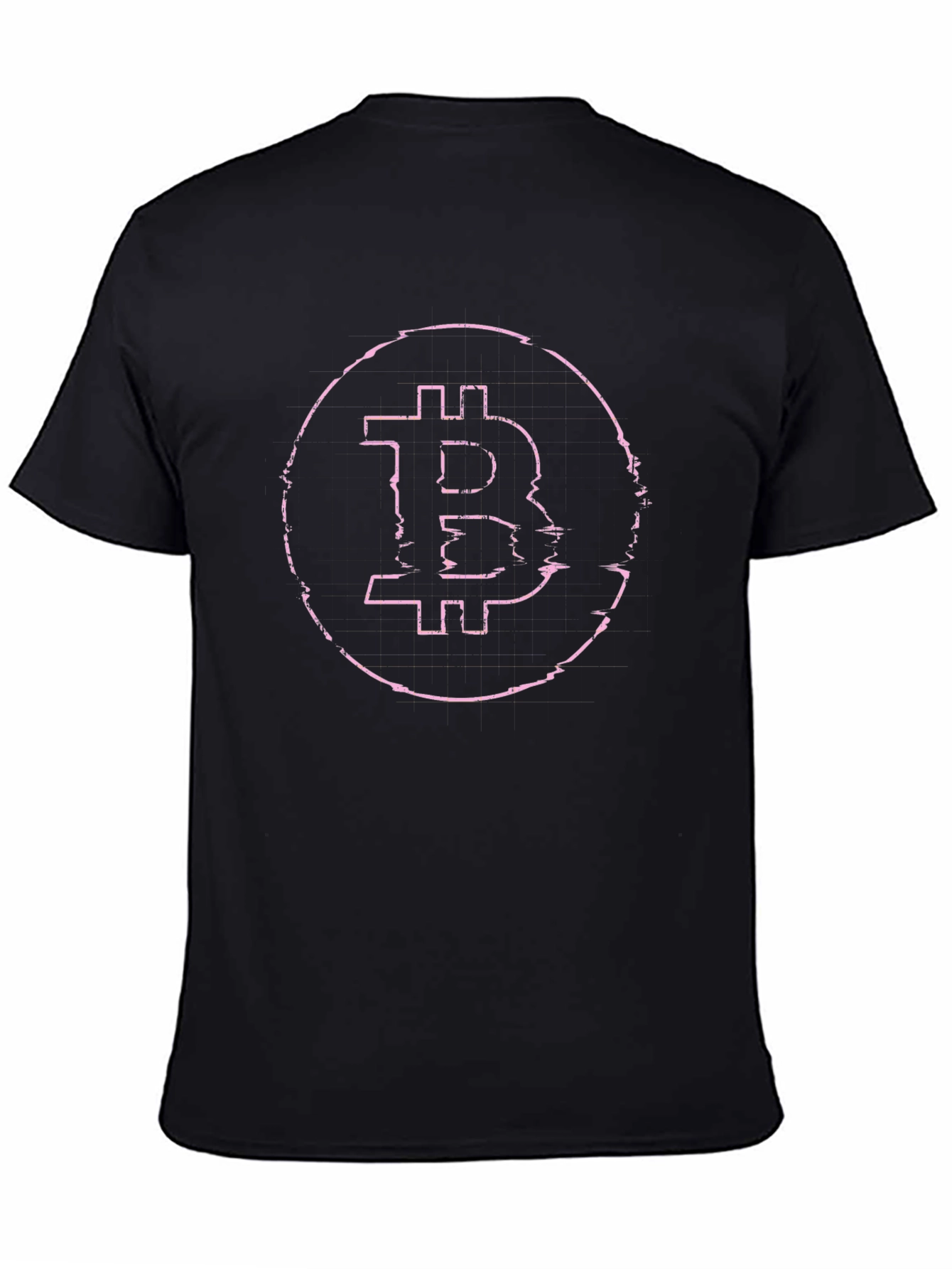 Bitcoin Distorted Glitch Graphic T-Shirt