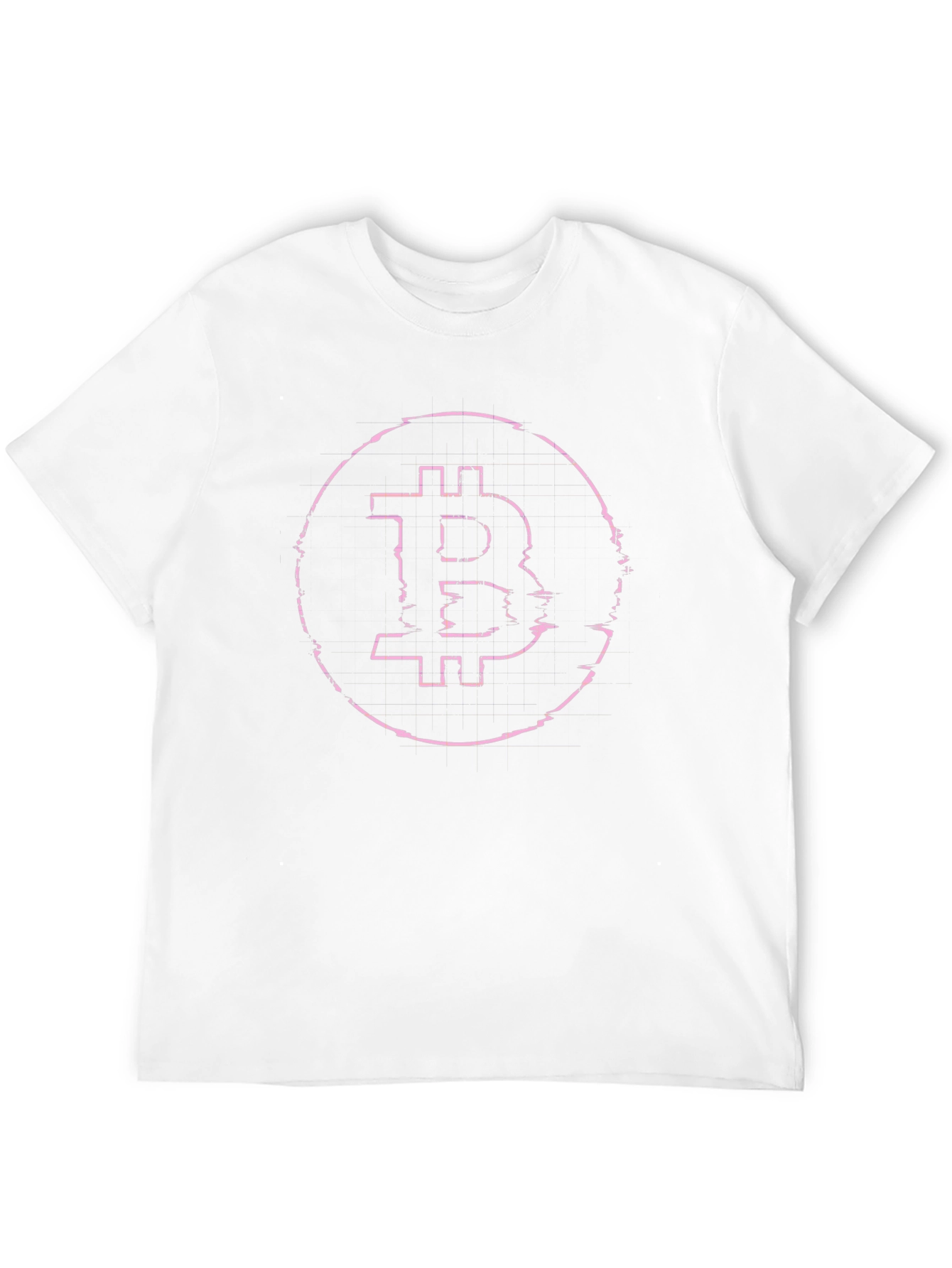 Bitcoin Distorted Glitch Graphic T-Shirt