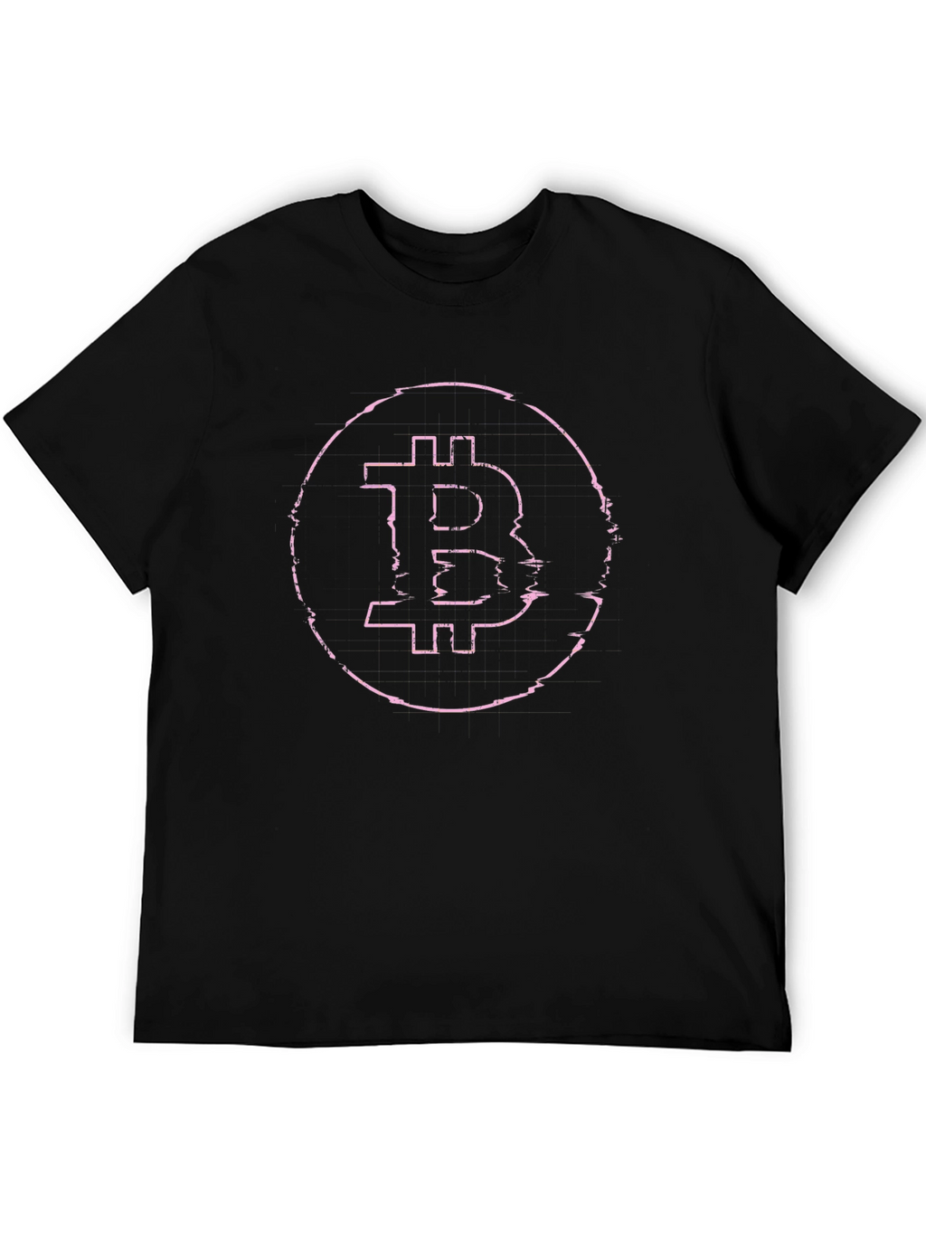 Bitcoin Distorted Glitch Graphic T-Shirt