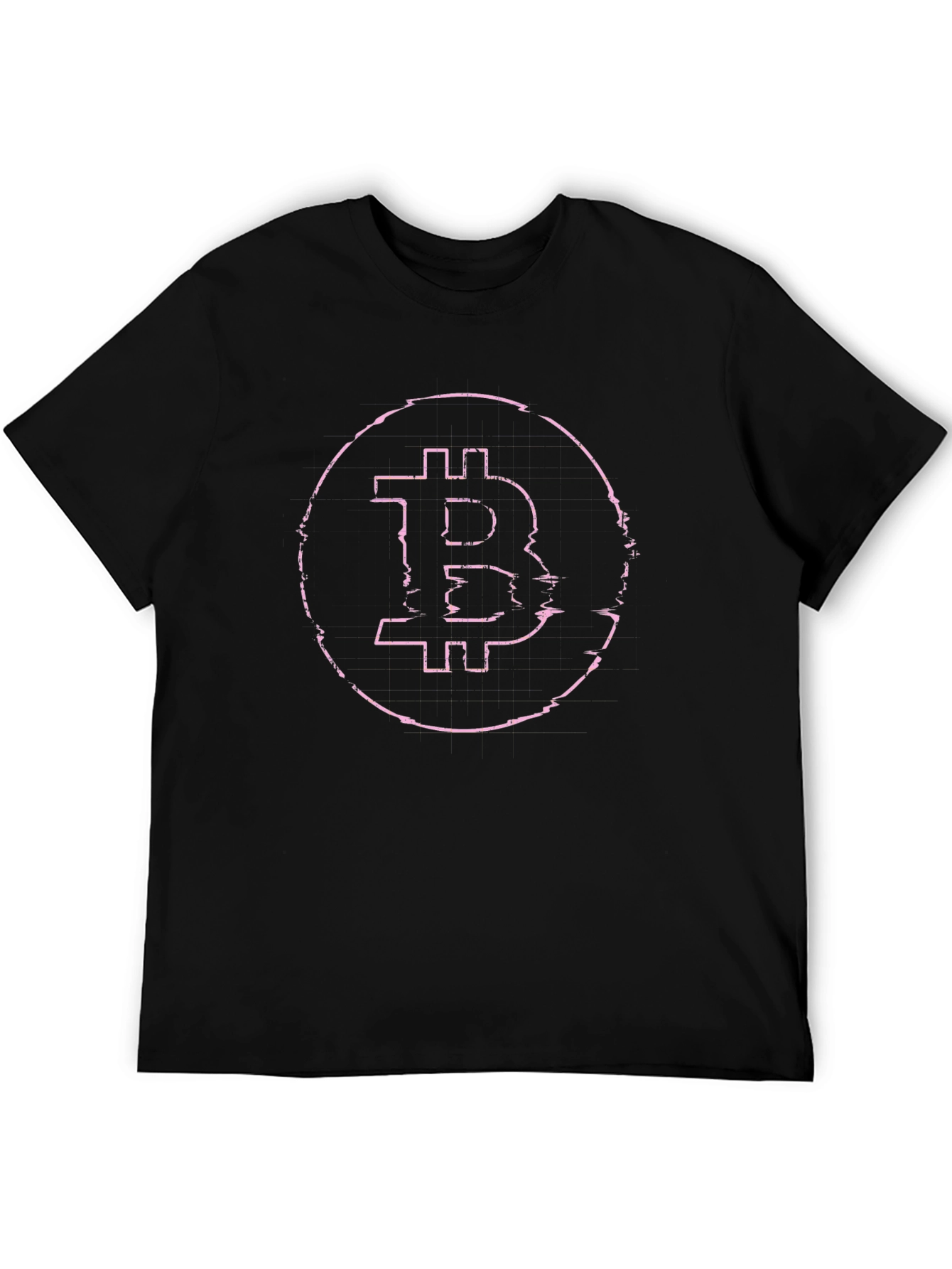 Bitcoin Distorted Glitch Graphic T-Shirt