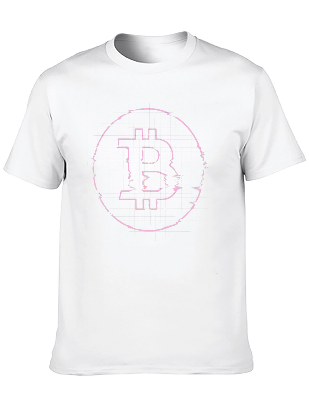 Bitcoin Distorted Glitch Graphic T-Shirt