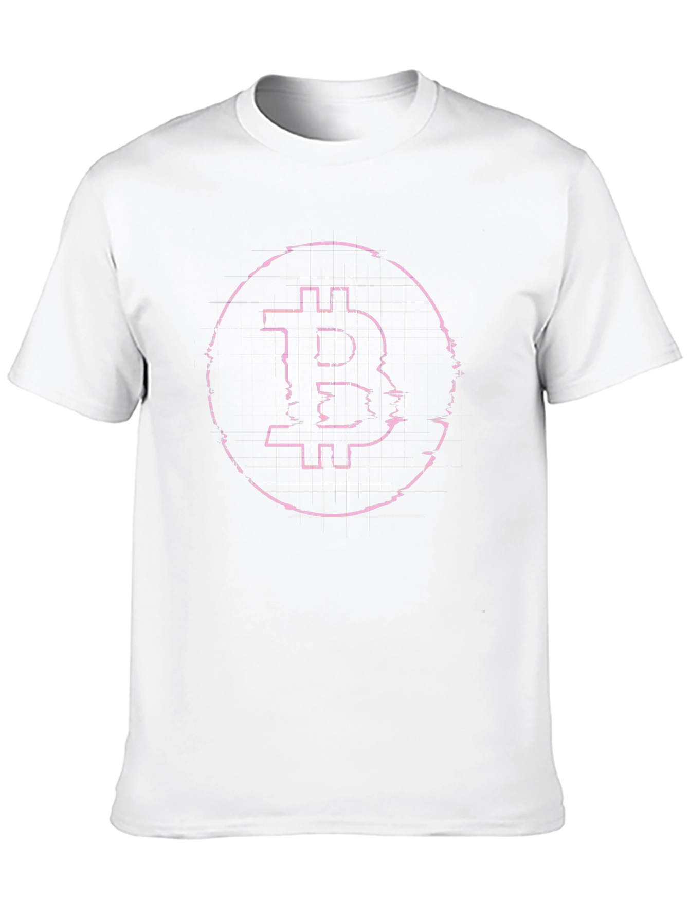 Bitcoin Distorted Glitch Graphic T-Shirt