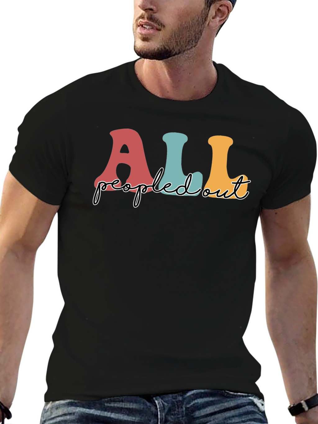 All Peopled Out T-Shirt Black Graphic Tee