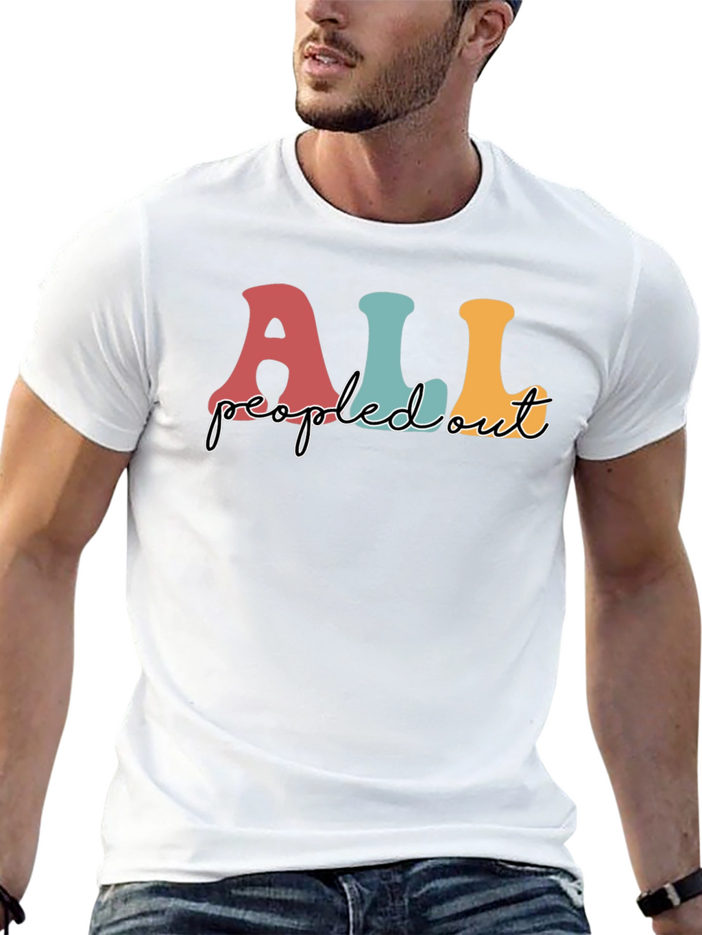 All Peopled Out T-Shirt Black Graphic Tee