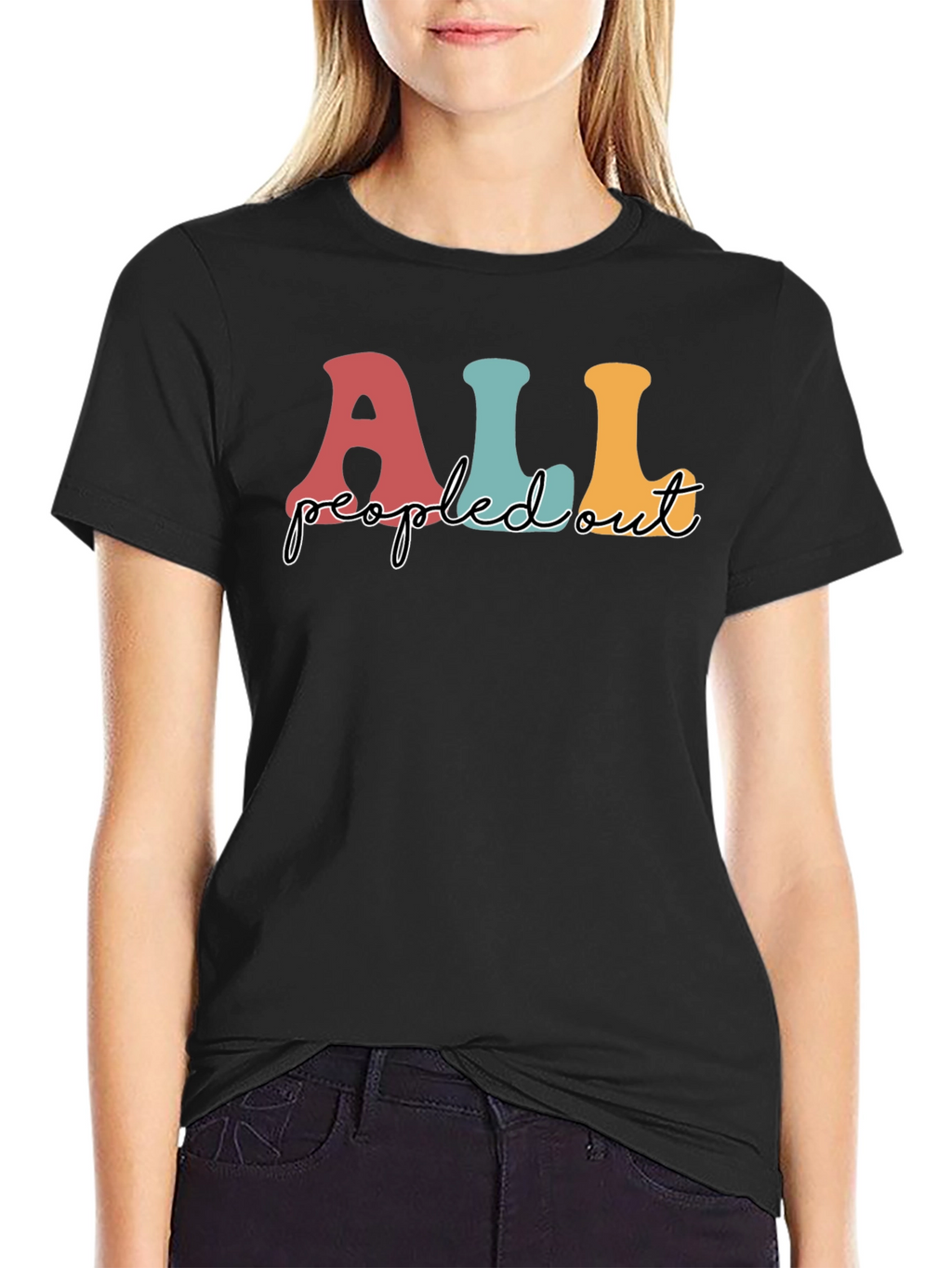All Peopled Out T-Shirt Black Graphic Tee