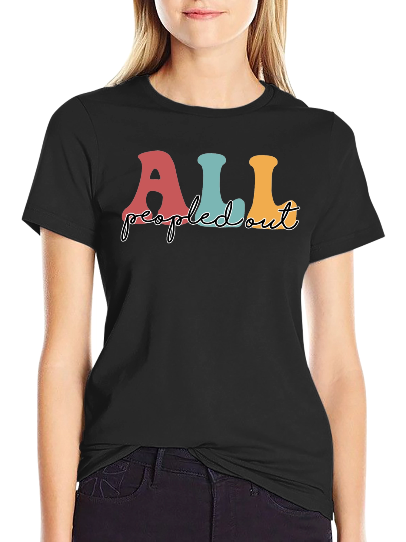 All Peopled Out T-Shirt Black Graphic Tee